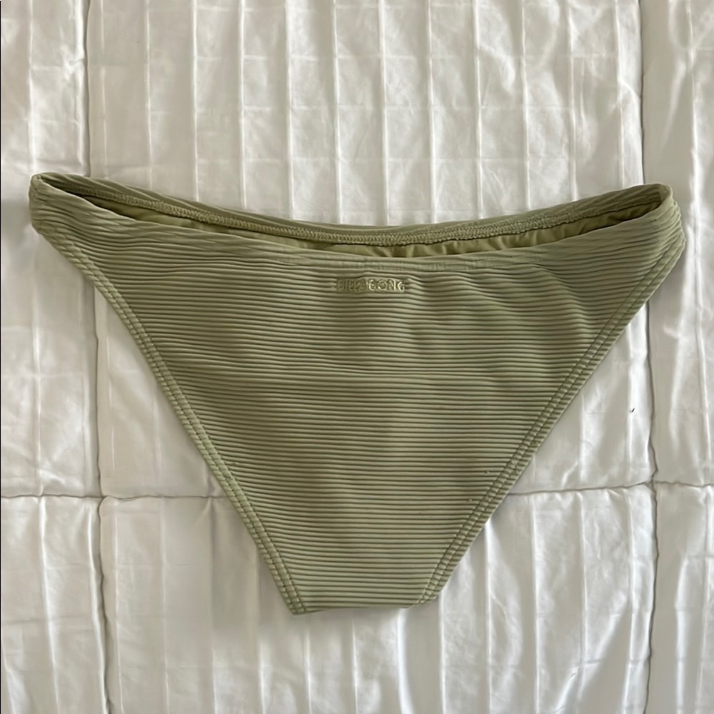 Olive Green Ribbed Bikini Bottom - Picture 2 of 2